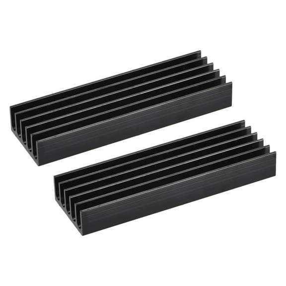 Uxcell 2 Pack M.2 SSD Heatsink Cooler with Thermal Pad Alloy Aluminum Heat Sink Cooling Sink for PC, 70x22x10mm, Black