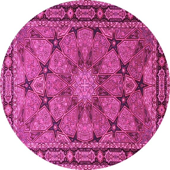 Ahgly Company Indoor Round Persian Pink Traditional Area Rugs, 8' Round