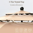 thumbnail image 5 of MF Studio 10ft Patio Umbrella 3 Tier Vented Outdoor Market Table Umbrella with Crank and Tilt All Aluminum Frame Beige, 5 of 8
