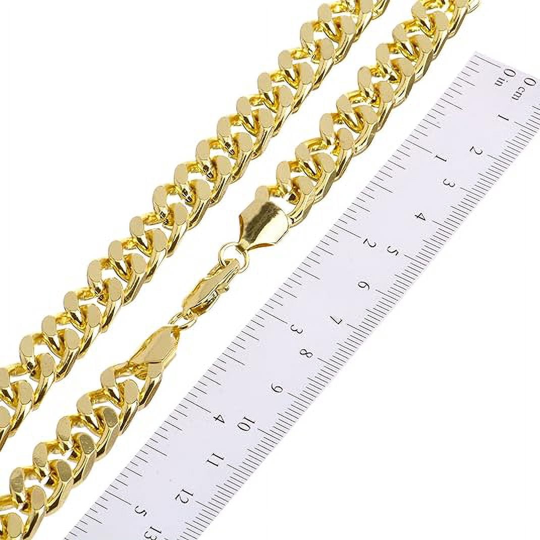 NEW Men's 14K Gold & Silver Plated Iced Cross Jesus Pendant 30" Heavy Cuban Chain Necklace HC 6010 (Gold)