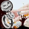 thumbnail image 5 of Halloween Style Black And White Zircon Rings For Men And Women, 5 of 8