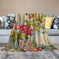 thumbnail image 2 of Shiartex Flowers Print Throw Blanket Flannel Hand/Machine Wash Lightweight Soft Cozy All Seasons Blanket 50x60in, 2 of 6