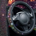 thumbnail image 4 of Car-Grand Bling Diamond Rhinestones Leather Steering Wheel Cover, Sparkly Crystal Glitter Universal Fit 14.5-15 Inches Car Steering Wheel Protector for Women Girl SUV, VAN, SEDAN TRUCK Multicolor, 4 of 8
