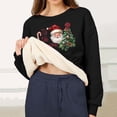 thumbnail image 5 of Danhjin Women's Christmas Sweatshirts Fleece Lined Festive Print Pullover Tops Fall Winter Long Sleeve Crew Neck Loose Oversized Casual Warm Shirts, 5 of 7