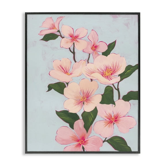 Stupell Industries Cherry Blossoms Vine Botanical & Floral Painting Black Framed Art Print Wall Art, 11 x 14