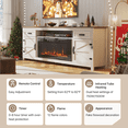 thumbnail image 5 of BaPiPro 80" Barn Style Fireplace TV Stand for TVs up to 90", Large Entertainment Center with 36" Electric Fireplace, Media Console for Home Living Room, White, 5 of 8