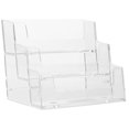 thumbnail image 1 of GOOHOCHY Caja de almacenamiento para tarjetas de presentación, soporte para tarjetas de mesa, organizador de tarjetas transparente, contenedor transparente para tarjetas., 1 of 7