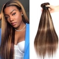 thumbnail image 2 of Human Hair Bundles Blonde Two Tone Highlight Straight Weave Extension 100% Virgin Human Hair P4/27 Human Hair Bundles, 2 of 5