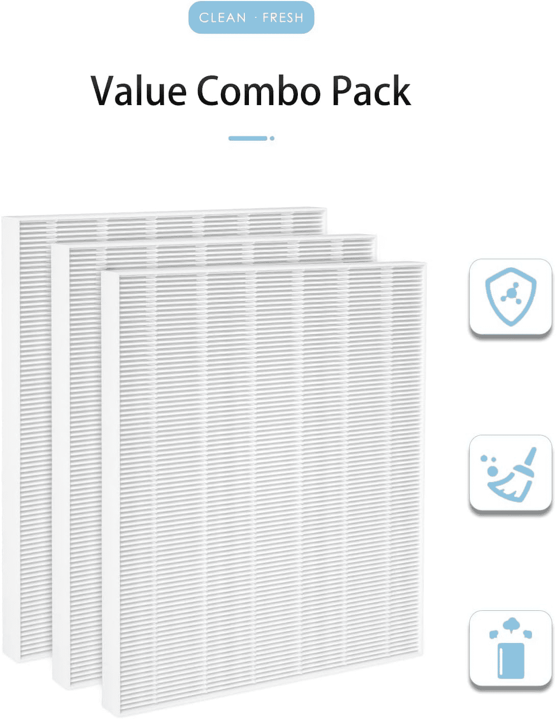 4-Pack 115115 Replacement HEPA Filter A for Winix C535, 5300-2, P300, 5300, 6300, 6300-2, AM90, C909, 9800, Repalce 115115