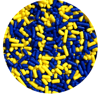 Sprinkle Deco® Blue and Yellow Cake Pop Cookie Cupcake Cakes Semi-Sweet Edible Confetti Decorations Sprinkles Desert Jimmies Toppers