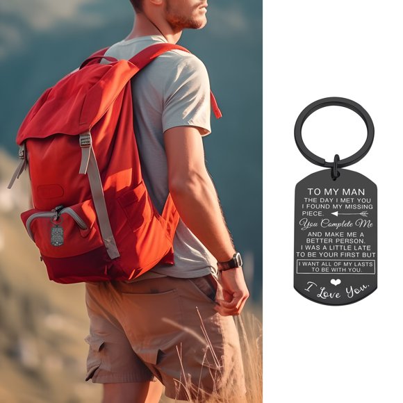 Keychains Stylish Stainless Steel Key Chain for Him Great Ideas for Husband Boyfriend Groom Fiance Engagement Birthday From Wife