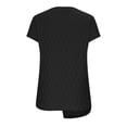 thumbnail image 5 of Wycnly Womens Tops Dressy Casual Plus Size Fashion Lightweight Irregular Slit Hem Tunic Tees Shirts Summer Short Sleeve Crewneck Tops Solid Blouse Black XXL, 5 of 6