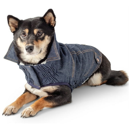 UPC: 0824349699325 | GF PET Denim Dog Jacket Elastofit Apparel for Small Medium Large Dogs Pets  S