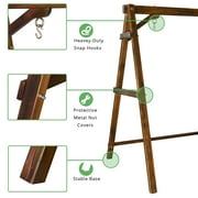 Zimtown Porch Swing Frame Swing Stand A-Frame 600lbs Wooden Carbonized 4FT