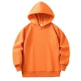 thumbnail image 3 of SERTG Kids Winter Hooded Tops Fashion Casual Solid Color Tops Long Sleeved Round Neck Hoodie Top for Boys and Girls 2-13 Years(Orange,11-12 Years), 3 of 3