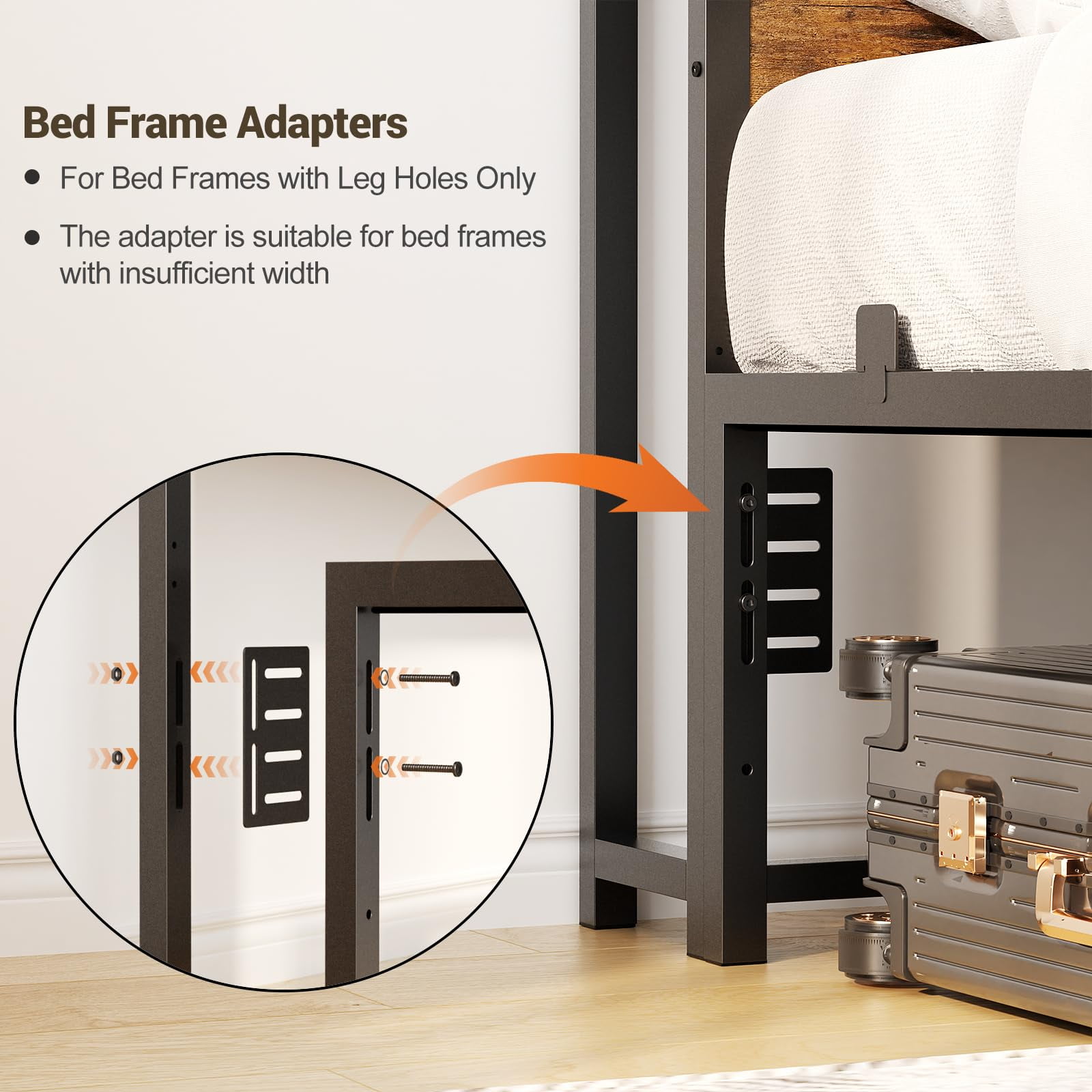 Homieasy Headboard for King Size Bed with Storage Shelf, Head board with 3 Outlets and 2 USB Ports, Headboards with RGB LED Light, Height Adjustable, Sturdy and Stable, Easy Assembly, Rustic Brown