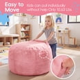 thumbnail image 5 of Fulsmile 2.5Ft Bean Bag Chair for Kids with Memory Foam Filling, Kid Cozy Plush Chair Detachable Soft Cover for Bedroom Living Room Play Room, Plush Pink, 5 of 8