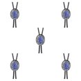 thumbnail image 1 of Corbata de Bolo Qarigey ondulada ovalada luz turquesa accesorios ajustables para ropa, 1 of 6