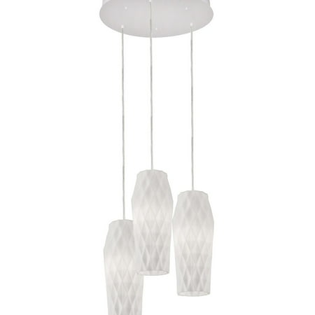 

CNDP05MBWHRND3-AFX-Candace - 3 Light Triple Pendant In Modern Style-12 Inches Tall and 18 Inches Wide Satin Nickel Opal Satin Nickel Finish