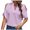 Purple, variant on Qiopertar Off Shoulder Top for Women V Neck Short Sleeve Blouse Solid Color Casual Loose Tops Holiday Party Vacation Fashion Shirts, White L