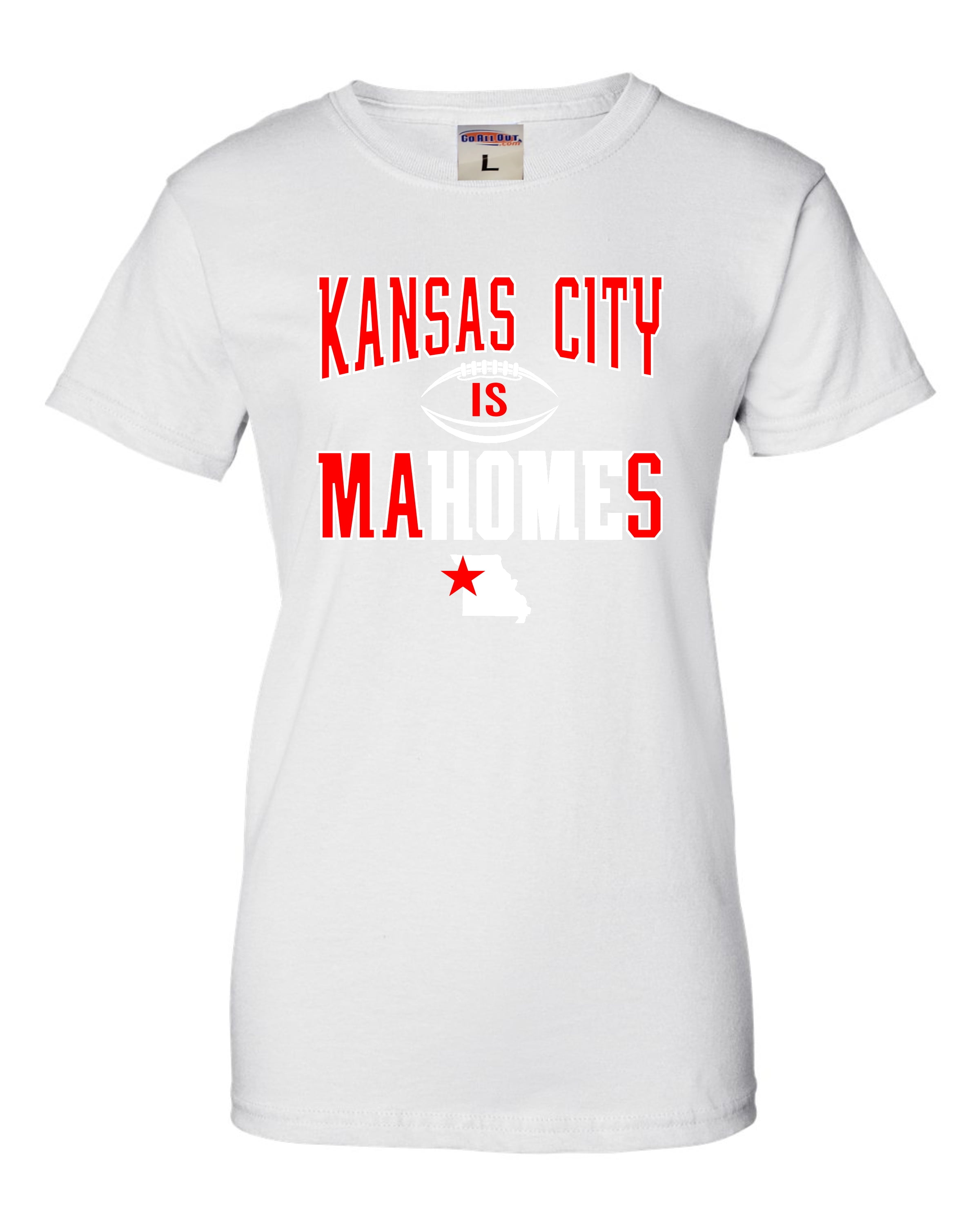 Go All Out Womens Kansas City Is Mahomes T-Shirt, Women's, Size: Medium, White