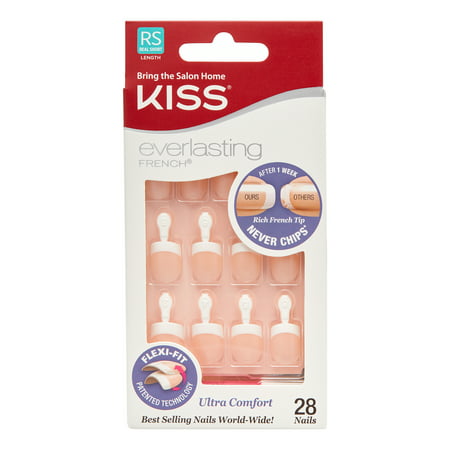Kiss Products, Inc. Kiss Everlasting French 28 Piece Nail Kit, (Best Way To French Kiss)