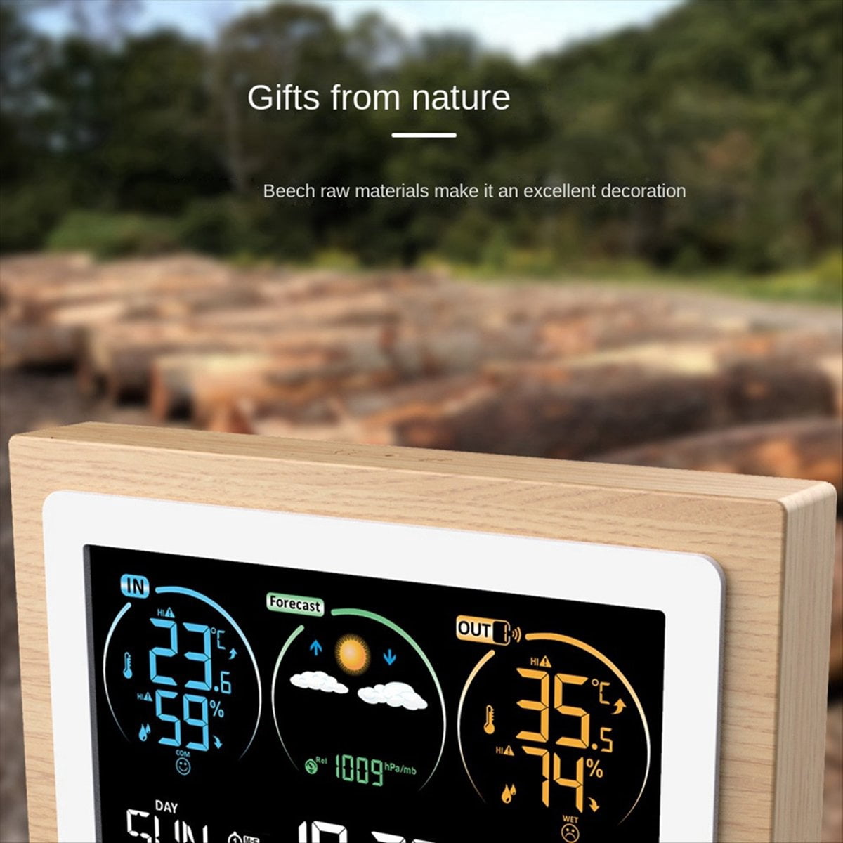 Smart Weather Station Barometer Clock Indoor Outdoor Temperature Humidity Meter Weather Forecast Multi Hygrothermograph