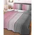 thumbnail image 3 of Quilts Twin Size, Pink Gray Ombre Soft Comforter Bedding Set for Bed, Vintage Country Wooden Lightweight Quilted Bedspread with Pillow Cover(2 Pieces) for All Season, 68x86 Inch, 3 of 6