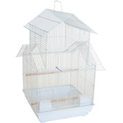 Bilot A5844 3/8" Bar Spacing Pagoda Small Cage, White, 18" x 14"