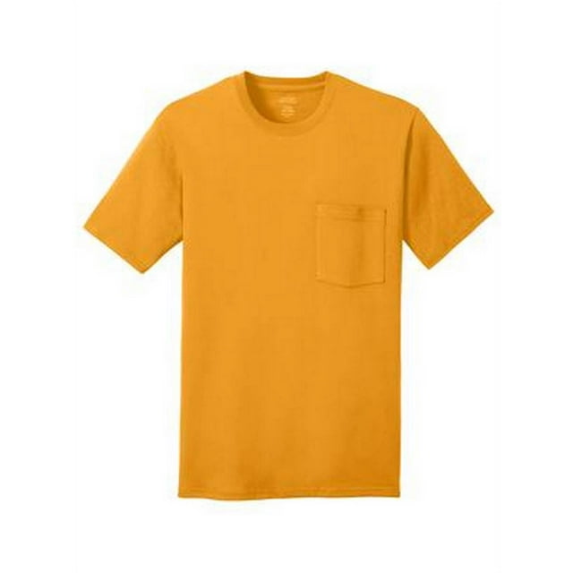 Port & Company 100% Cotton Pocket T-Shirt - Gold - Small