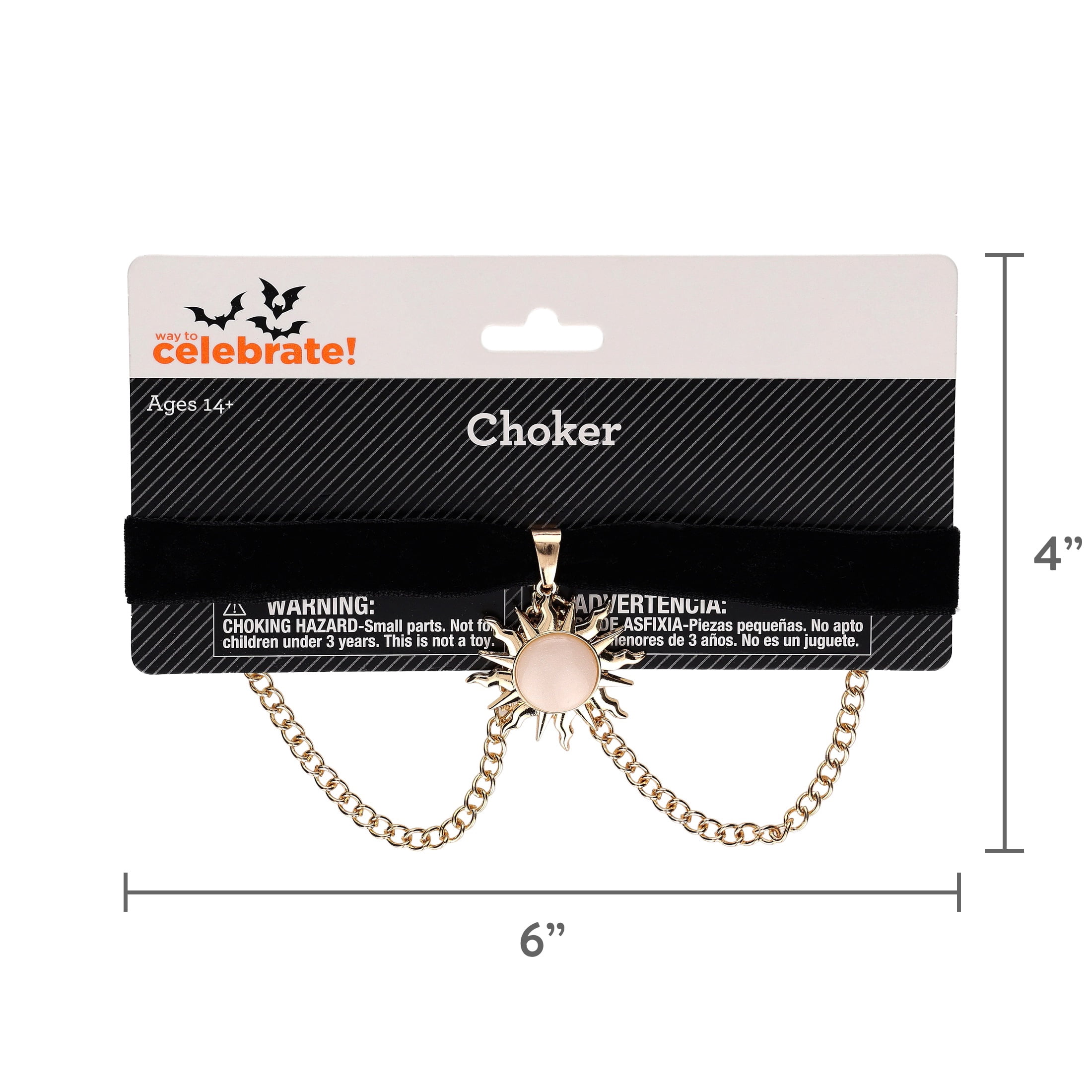 Celestial Sun Choker Costume Accessory for Adults, Gold, Halloween by Way To Celebrate