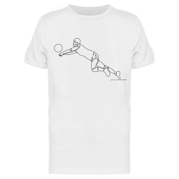 Line Drawing Volleyball Player T-Shirt Men -Image by Shutterstock, Male Large