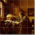 thumbnail image 1 of Ceramic Tile Mural-Johannes Vermeer Men Painting 3. 21.25" w x 21.25" h using (25) 4.25 x 4.25 ceramic tiles, 1 of 3
