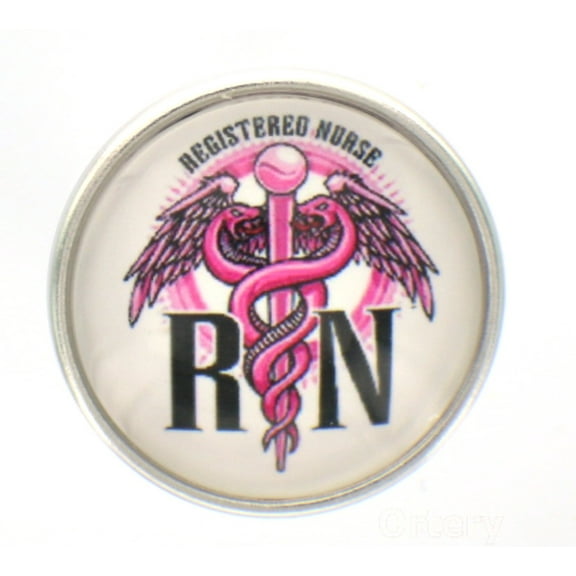 Snap Button RN Nurse Interchangable Jewelry 18mm Free Tac Pin