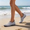thumbnail image 5 of QWKLEAJ Striped Pattern Water Shoes for Women Men Quick-Dry Aqua Socks Swim Beach Barefoot | Yoga Exercise Wear Sport Accessories Pool Camping Must Haves River Hiking Youth Adult White 7, 5 of 6