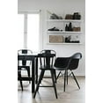 thumbnail image 3 of 2xhome - Set of 2 (Two) Black - Plastic Armchair Black Wood Legs Eiffel Dining Room Chair - Lounge Chair Arm Chair Arms Chairs Seats Wire Leg Dowel Leg Legged Base Chrome Metal Eiffel Work, 3 of 7