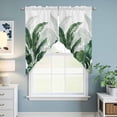 thumbnail image 6 of Swag Valance Curtains for Windows, Palm Leaves Tropical Light Filtering Kitchen Curtains with Rod Pocket, Green Botanical Summer Decorative Window Treatment Valances for Living Room, 28x36 - 2 PCS, 6 of 9