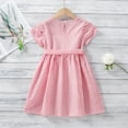 thumbnail image 7 of Girls Dresses Summer Stripe Dress Short Sleeve Dresses Striped Bowknot Waistband Dress 1 To 7 Years Casual Dresses,Size 5 Years-7 Years, 7 of 7