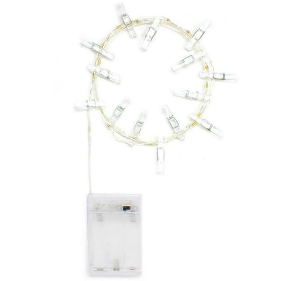 Elegani 15 LED Mini Photo Clip Fairy String Lights – 6ft Warm White