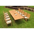 thumbnail image 7 of Grade-A Teak Dining Set: 10 Seater 11 Pc: 118" Rectangle Table And 10 Wave Stacking Arm Chairs Outdoor Patio WholesaleTeak #51WV2411, 7 of 7
