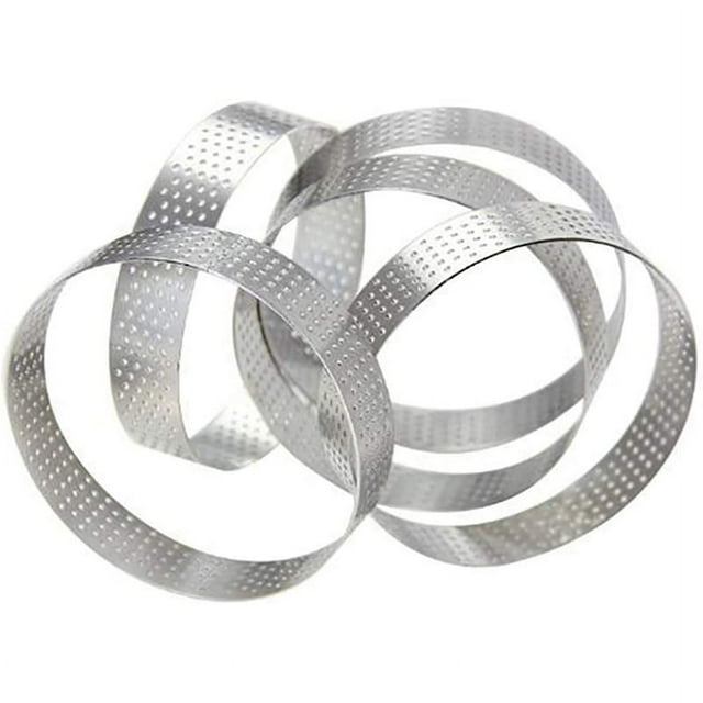 Perforated Tart Ring, 25Pcs 5cm Perforated Cake Mousse Ring, DIY Round Tart Rings for Baking Dessert Ring