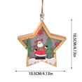 thumbnail image 2 of PATLOLLAV LED Light Up Christmas Wooden Ornaments Wood Star Shapes with Reindeer Snowman Santa Claus Gnome Pattern Hanging Christmas Tree Decoration Christmas Night Lights, 2 of 4