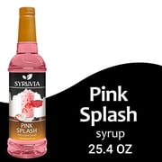 Syruvia Pink Splash Flavored Syrup for Drinks, Cocktails, Lemonades, Iced Teas and Desserts  25.4 fl oz