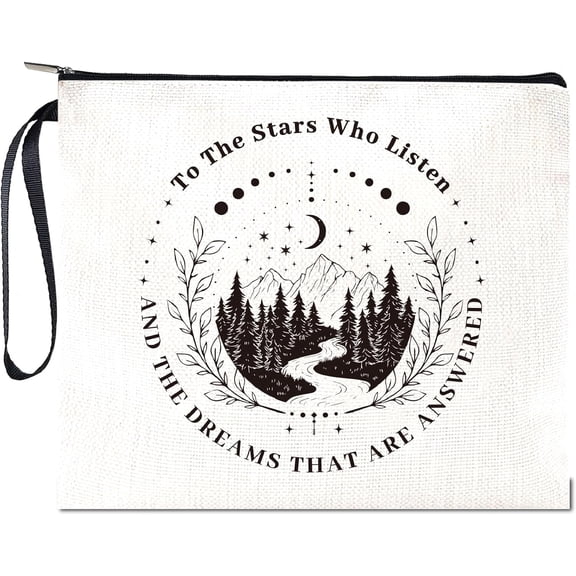 Polyester & Nylon Canvas Bag Multipurpose Travel Toiletry Pouch with Zipper Mountain 24x20cm