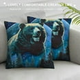 thumbnail image 3 of Qinduosi Throw Pillow Covers " Set of Soft Boys Kids Decorative Throw Pillowcasesative Animal Wolves Pillow Cases Cushion Covers Outer Space Forest Blue Cushion Cases, 3 of 5