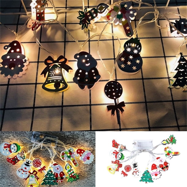 Guirnalda de Luces Led Navideñas con Forma de Papá Noel para Decoración de Fiestas Navideñas