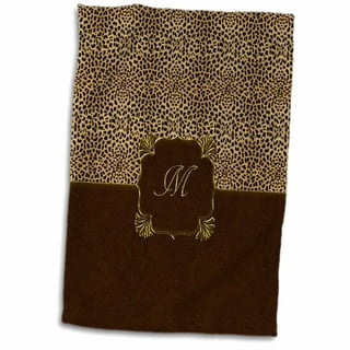 Animal Print Zebra in Winter Brown and Beige Hand & Bath Towel by