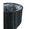 thumbnail image 4 of Set of 3 Poly Rattan Planter Baskets with Wooden Legs, Black Rope Textured Indoor Outdoor Planters for Living Room Corner Entryway, 4 of 6