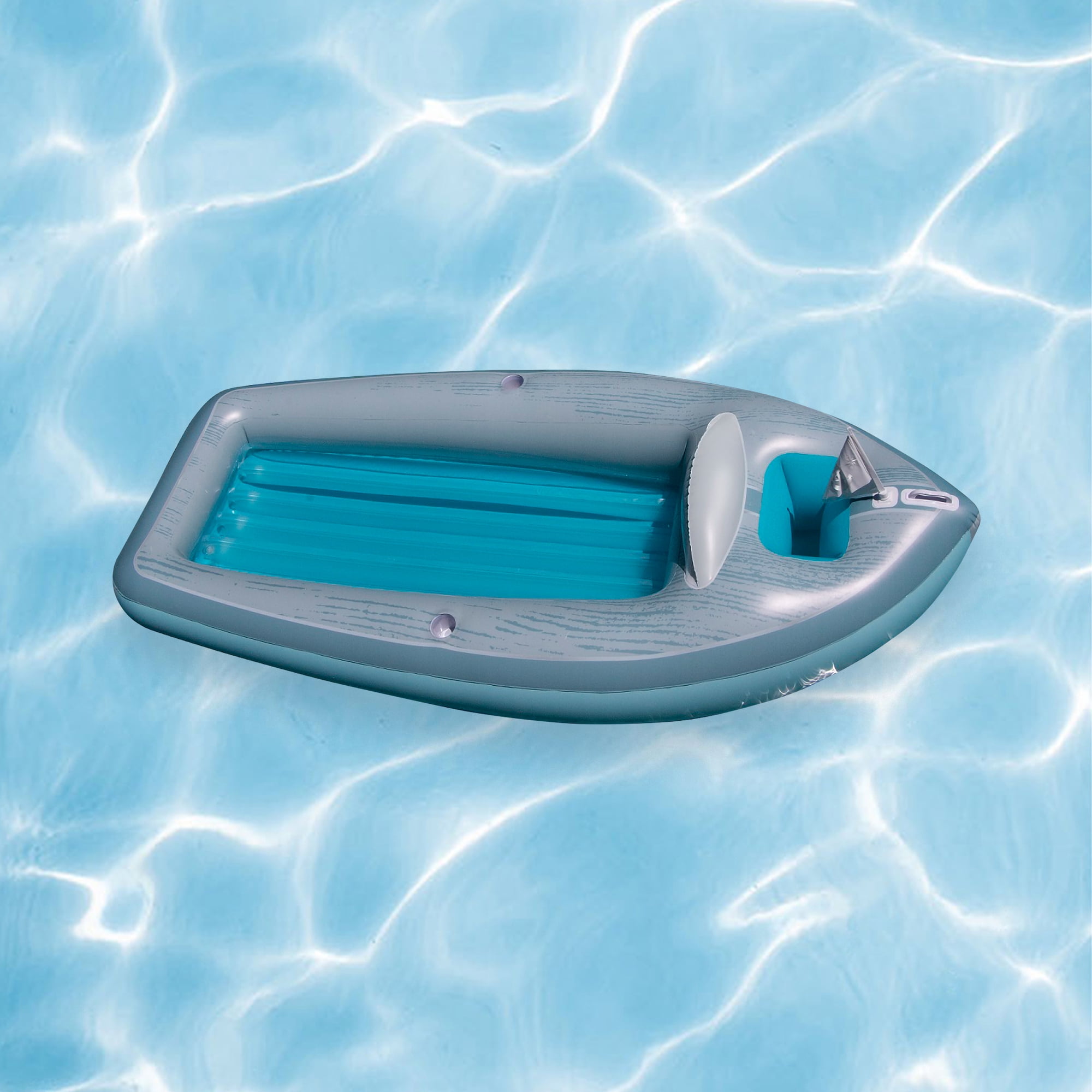 Swimline 8.75' Inflatable Classic Boat Cruiser with Cooler 1-Person Swimming Pool Float -