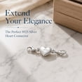 thumbnail image 4 of 925 Silver Plated Heart Jewelry Clasps Necklace Clasps and Closures,Double Bracelet Necklace Bracelet Lobster Clasp, 4 of 12